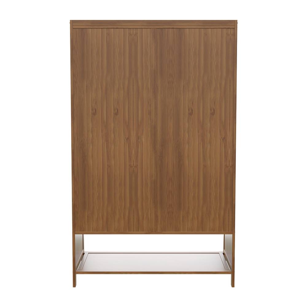 Natural Bamboo Shoe Cabinet – 2-door Rattan-style Storage Unit With 6 Shelves For Organized And Stylish Entryways