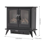 Freestanding Electric Fireplace Heater Portable Indoor Fireplace With Adjustable Flame, Remote & Timer For Living Room & Bedroom