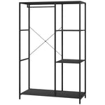 Coat Rack Stand With Hanging Rail And Storage Shelves