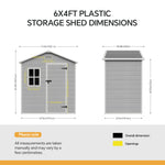 Breeins 6x4ft Outdoor Aluminum & Pp Storage Shed