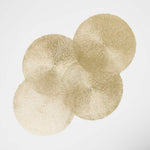 HOMESCAPES Set Of 4 Round Decorative Gold Placemats