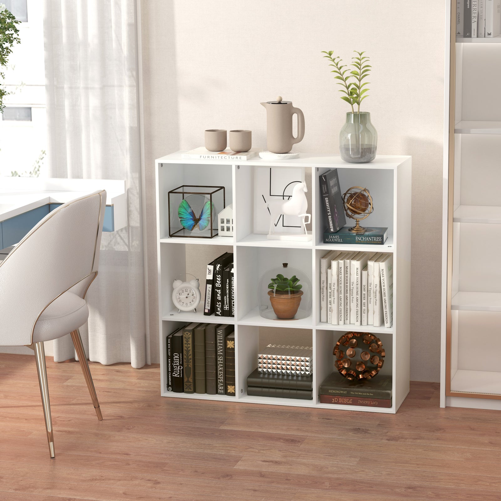 9 Cube Storage Cabinet Bookcase Bookshelf Home Office Shelf | One Size | White