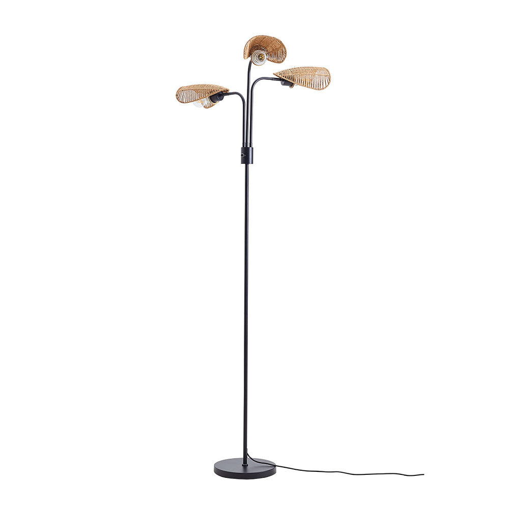 Breeins Paper Rope String-wrapped Lampshade 3-light Floor Lamp