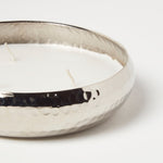 HOMESCAPES Silver Hammered Vanilla Scented Candle - 15 Cm