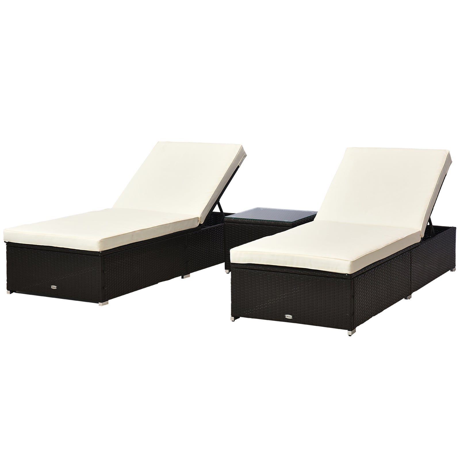 3-piece Sun Lounger Rattan Set