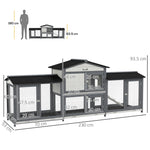 Two-tier Wooden Rabbit Hutch Guinea Pig Hutch W/ Two Runs, Slide-out Tray, Ramp