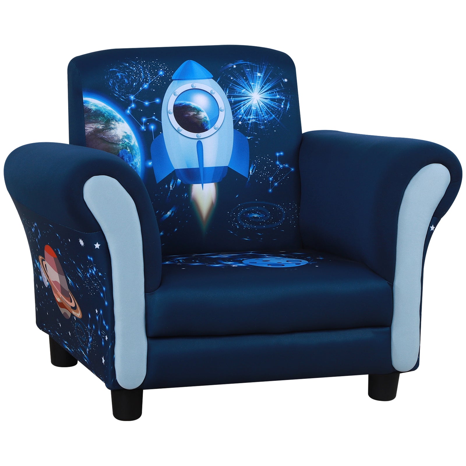 Child Armchair Kids Mini Sofa Chair With Armrest For 3-5 Years Old Blue