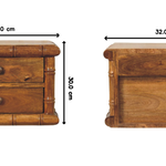 Bamboo Bedside In Amber Oak Finish, 2 Drawers, Brown