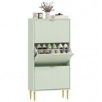 HOMCOM Narrow Shoe Cabinet With Flip Drawers