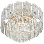 HOMCOM Vintage Ceiling Light With Dual Crystal And Smoke Glass Shade, Gold