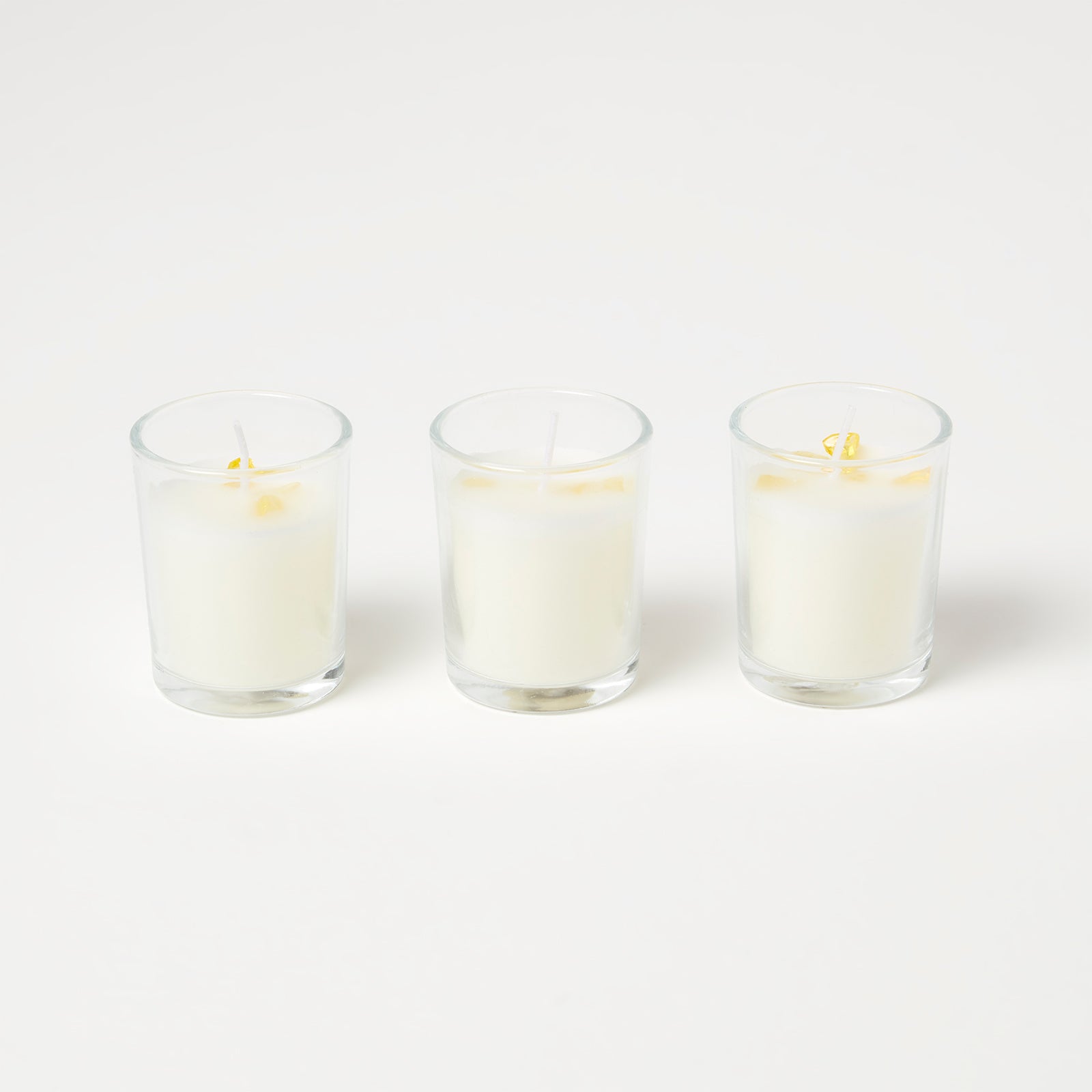 HOMESCAPES Citrine Summer Garden Crystal Scented Candle Set, Pack Of 3