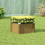 Square Raised Garden Bed Planter Box, Wood-grain Pp Plastic With Open Bottom, Outdoor Vegetable & Flower Bed