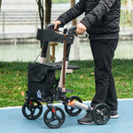 4 Wheel Rollator Walker With Seat And Bags Adjustable | One Size | Gold