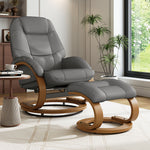 Ergonomic Executive Office Reclining Chair With Footstool | Grey