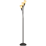 HOMCOM Modern Upright Floor Lamp With 3 Light, Steel Base For Living Room