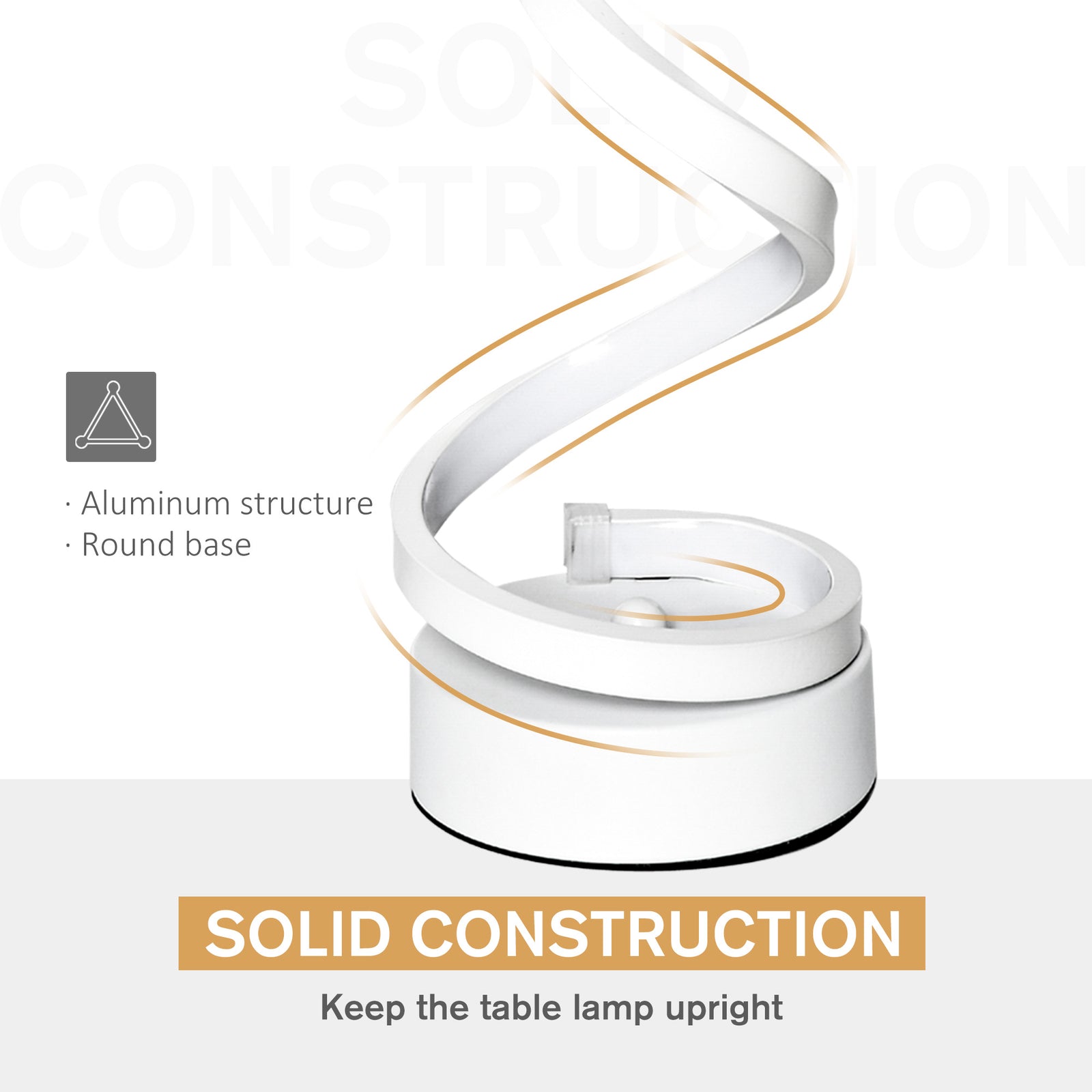 Led Table Lamp With Round Metal Base For Bedroom