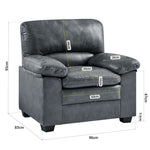 Bonded Faux Leather Armchair Sofa | Grey