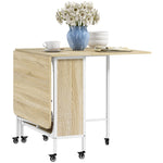 Mobile Drop Leaf Dining Table On Wheels With Storage Shelf | Natura