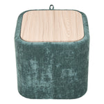 Modern Cube Storage Footstool Ottoman With Reversible Lid | Green