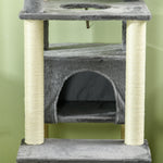 184cm Cat Tree For Indoor Cats, Modern Cat Tower With Cat Bed - Grey