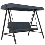 3 Seater Garden Swing Chair W/ Adjustable Canopy And Cushion