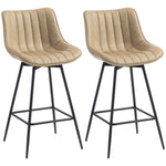 HOMCOM Swivel Bar Stools Set Of 2, Pu Leather Upholstery
