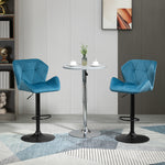 Set Of 2 Luxurious Velvet-touch Bar Stools | Blue