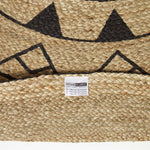 Natural & Black Mandala Braided Jute Rug Round | 120cm | Black