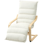 Birch Wood Lounge Chair For Living Room, Bedroom | One Size | Cream
