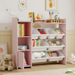 Toy Storage Unit With 8 Removable Bins, Storage Shelves, Cabinet | Pink