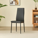 Stylish Seattle Dining Table Set With 4 Emily Faux Leather Chairs | Black