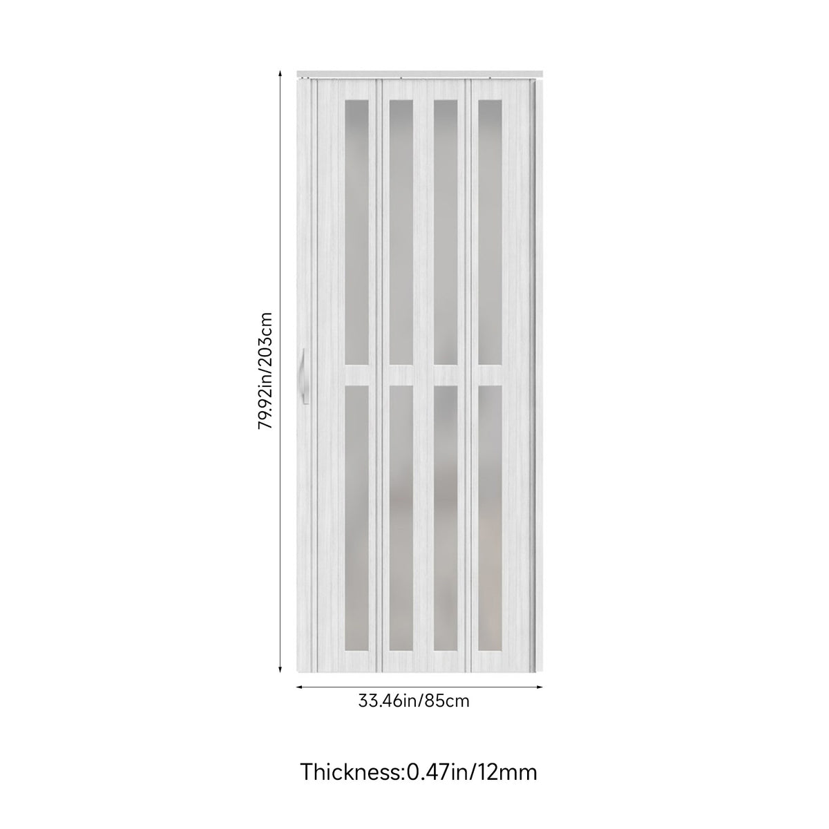 Breeins Magnetic Sliding Pvc Concertina Folding Door With Full Glass Panels