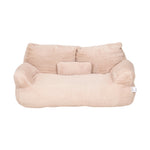 69.5cm W Plush Pet Sofa Bed – Crystal Fleece With Pearl Cotton Filling, Non-slip, Removable & Washable Cover | Light Brown