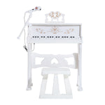 37 Key Keyboard Battery Piano Kids Microphone Stool Educational Game | White