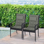 2pc Patio Chair Cushion Set, High Back Seat Pads W/ Pillow