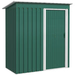 5 X 3ft Garden Storage Shed Sliding Door Sloped Roof Tool | Green