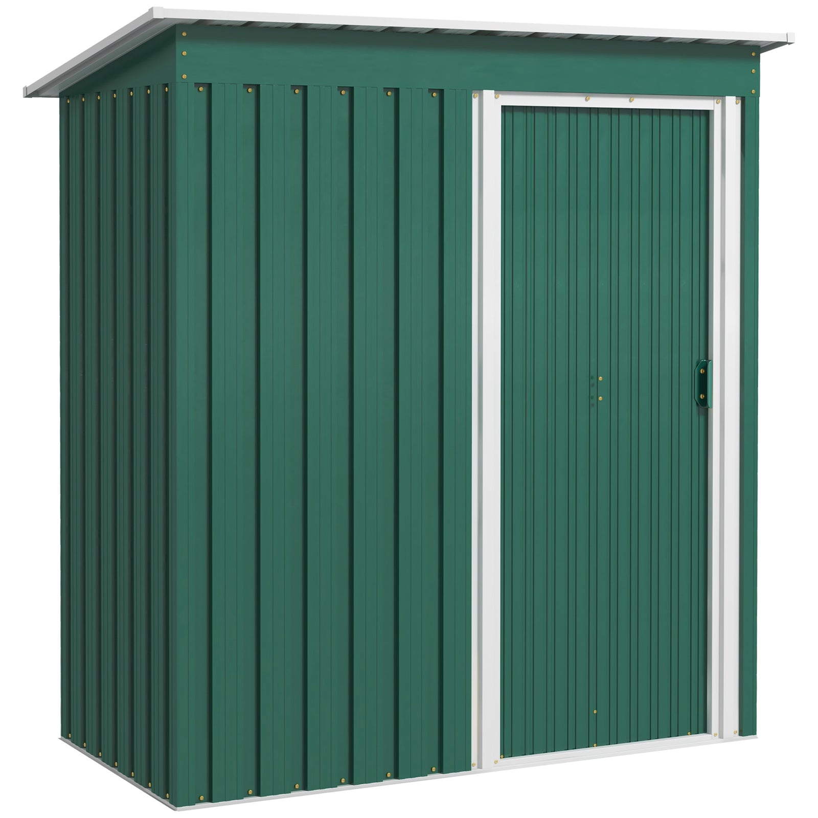 5 X 3ft Garden Storage Shed Sliding Door Sloped Roof Tool | Green
