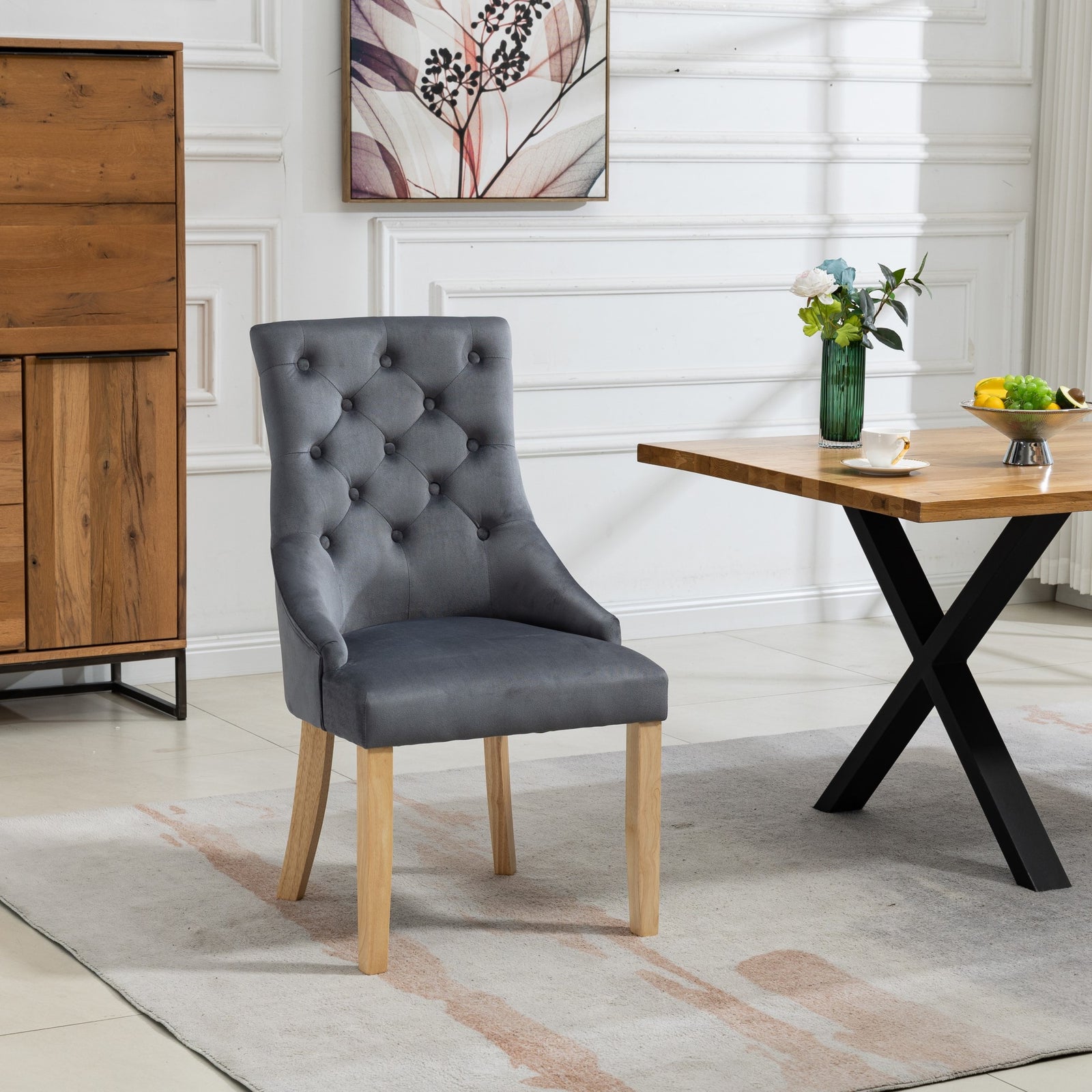 Set Of 2 Ravenna Velvet Dining Chairs