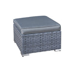 Malta Rattan Oversized Footstool | One Size | Ocean Grey