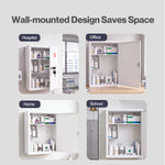 Medicine Storage Box,lockable 3-tier Wall Cabinet,alloy Steel,white