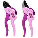Gift Set Of Pink Bypass & Anvil Secateurs, Garden Tools