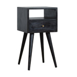 Solid Wood Mini Ash Black Bedside
