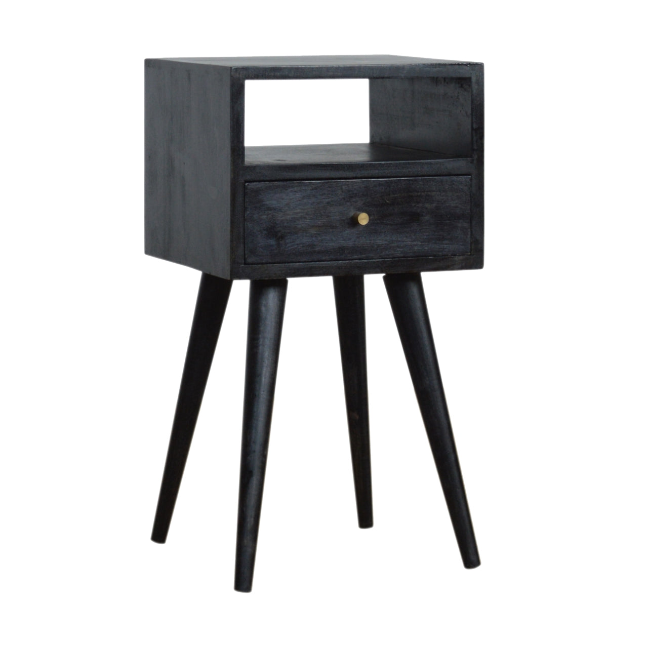 Solid Wood Mini Ash Black Bedside
