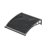 1-2m W x 1m D Curved Outdoor Door Window Awning Canopy | XS | Dark Grey