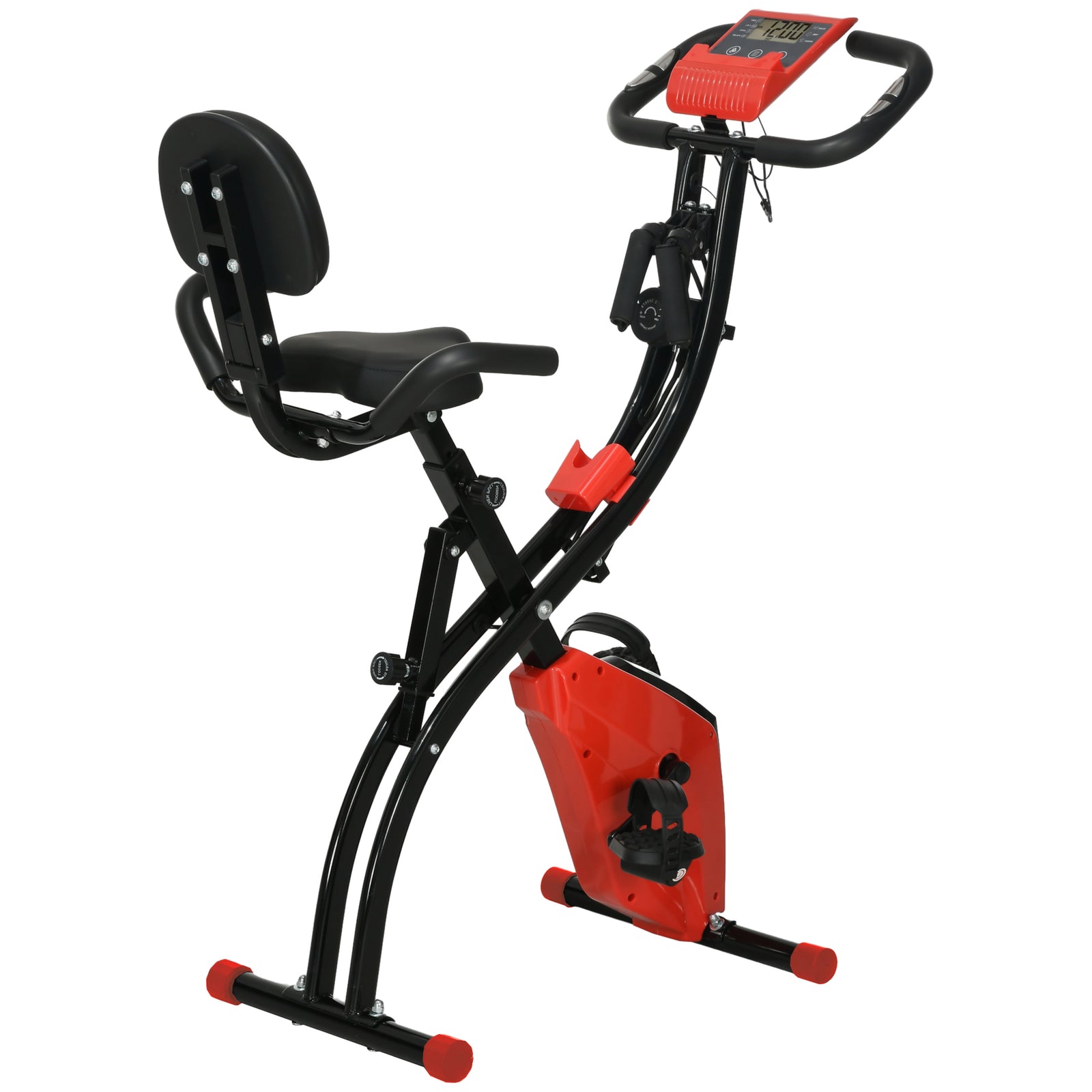 2-in-1 Folding Exercise Bike Upright Cycling Machine | Red