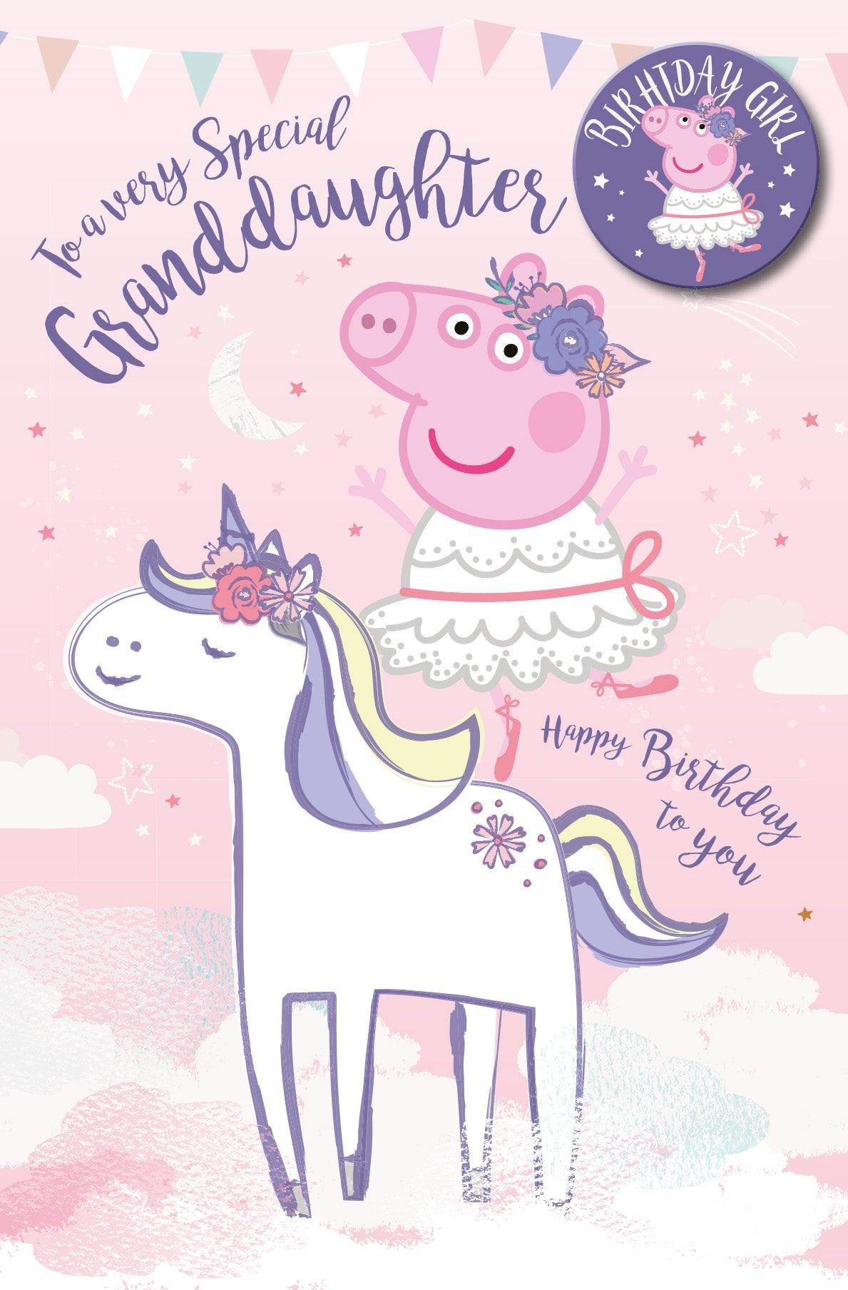 Granddaughter Birthday Card With Badge Official Product