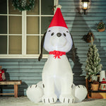 6ft Inflatable Christmas Puppy Dog Wearing Santa Hat