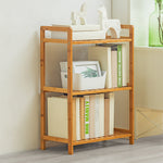 3/4/5-tier Tiered Bamboo Wood Book Storage Shelf | Small | Brown