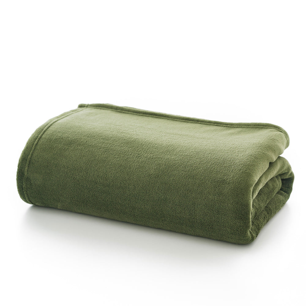 Snuggle Touch Microfibre Supersoft Fleece Throw | 140cm x 180cm | Olive