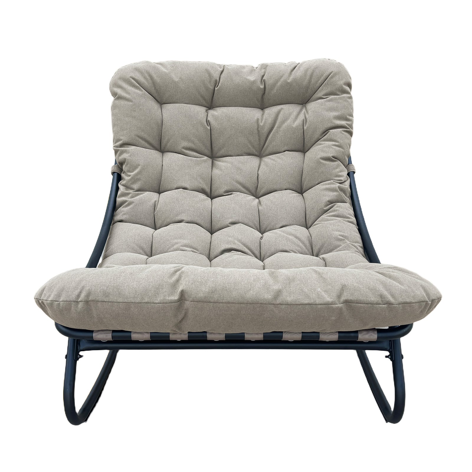 Solace Outdoor Rocking Chair And Stool | One Size | Light Brown